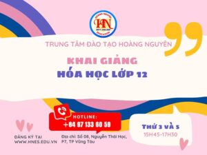 Khai Giảng Hóa Học Lớp 12