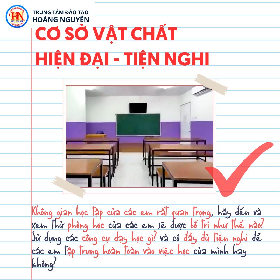 Hoàng Nguyên - Cơ Sở Vật Chất Hiện Đại, Tiện Nghi, Giúp Các Em Tập Trung Vào Việc Học